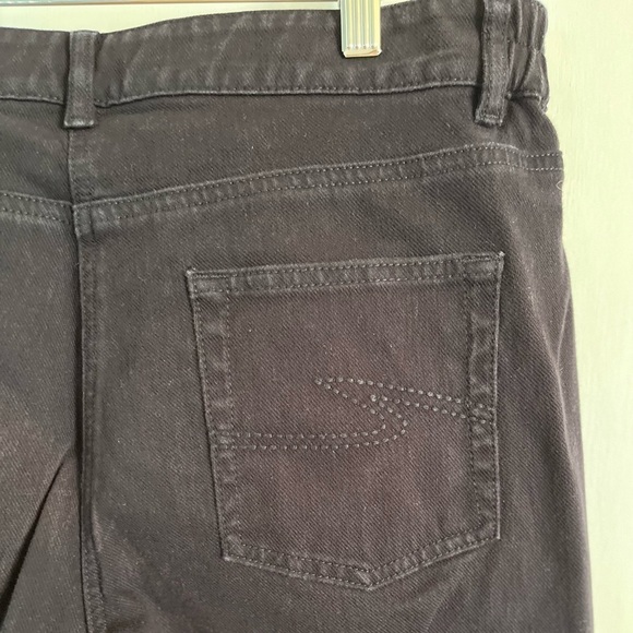 𝅺saint James Woman's Denim "1889"Jeans Size 14 Straight Leg Side Elastic Black - Picture 8 of 13